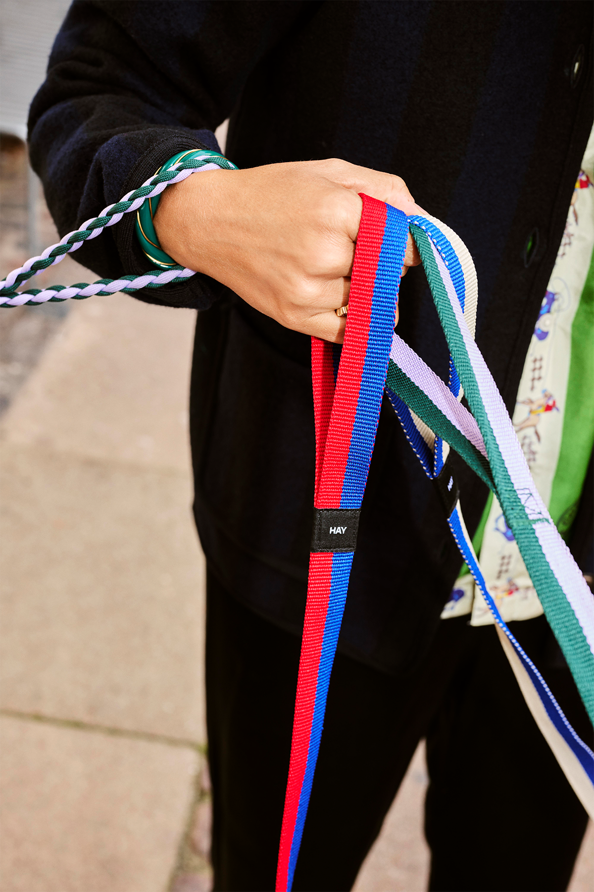 Dogs Leash in Blue & Black— Medium/Large