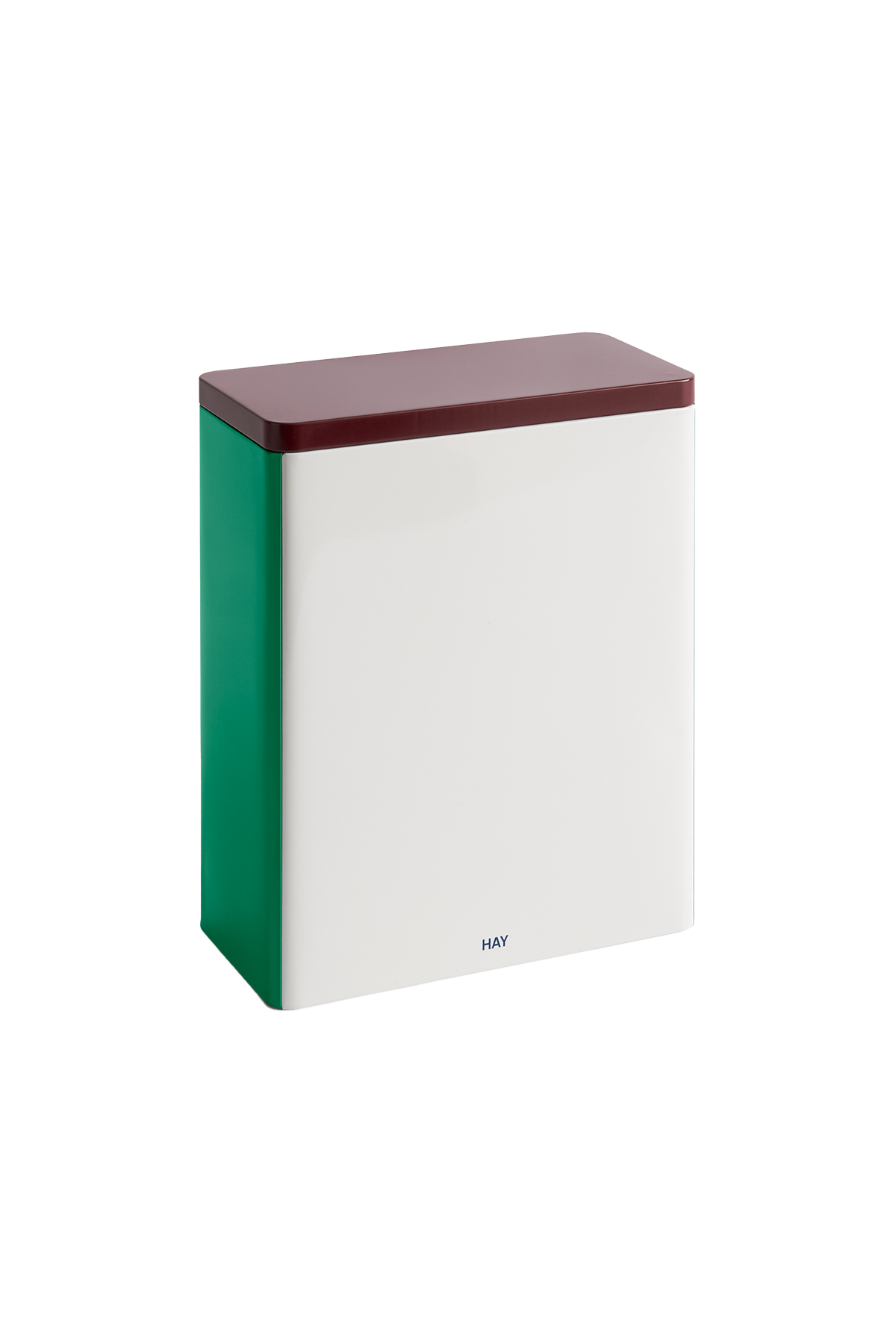 Extra Large Tin in White Burgundy & Green