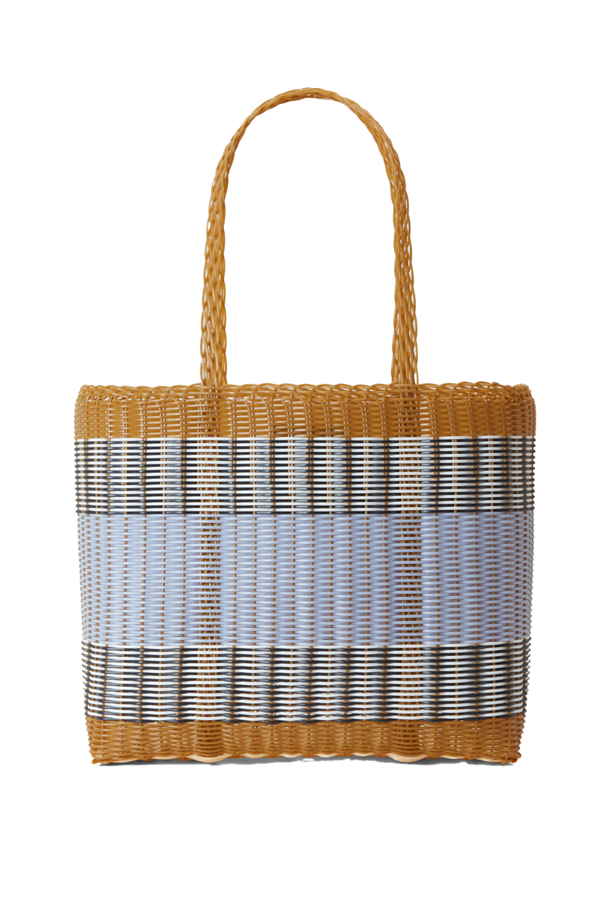 Medium Basket in Tobacco & Blue Lilac