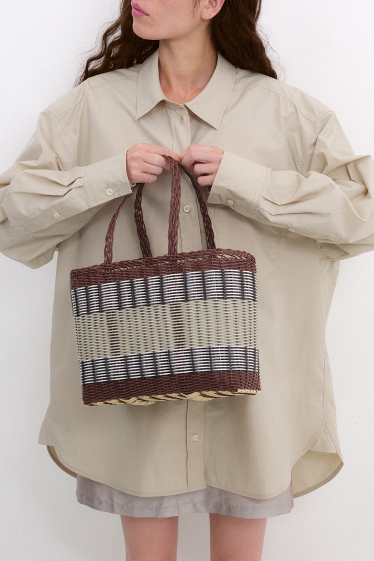 Small Basket in Chocolate & Palm