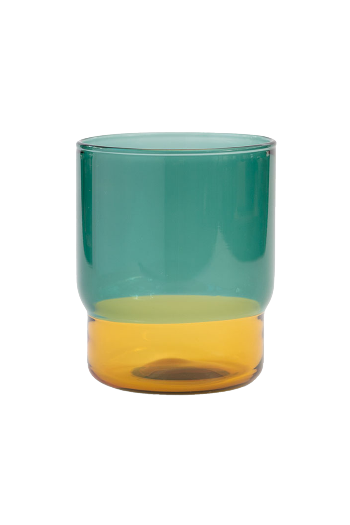 Two Tone Stacking Glass in Green & Yellow