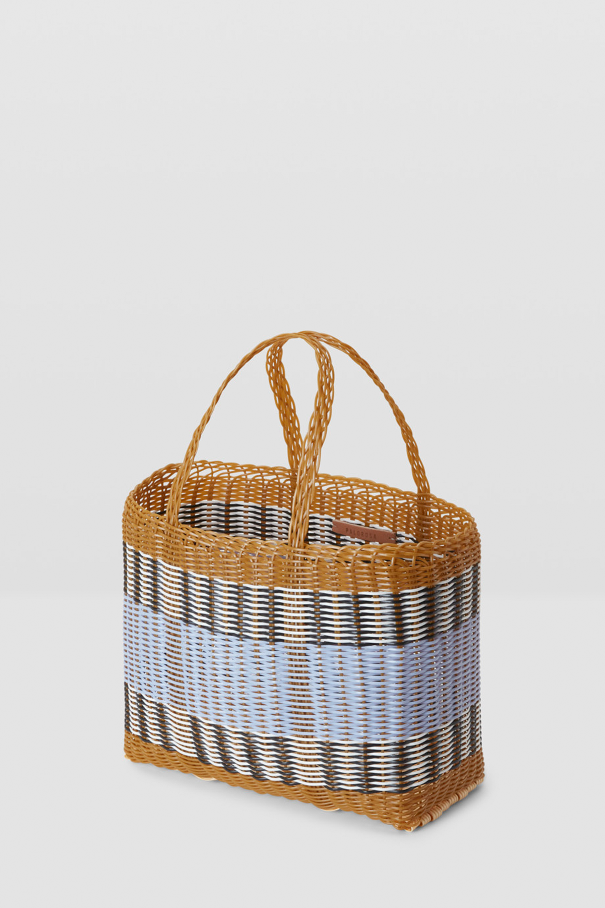 Small Basket in Tobacco & Blue Lilac