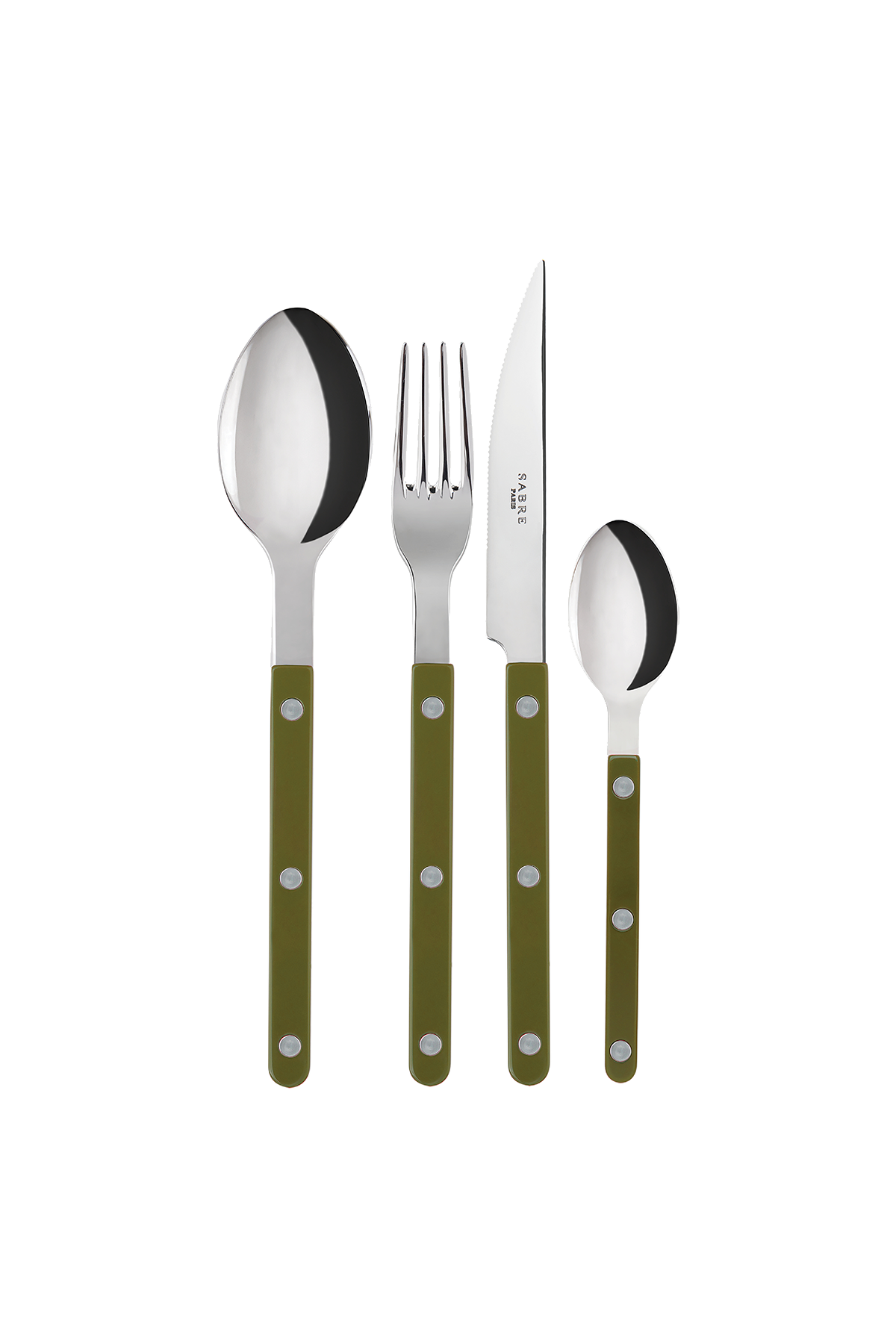 Bistrot Solid Cutlery Set in Green Fern