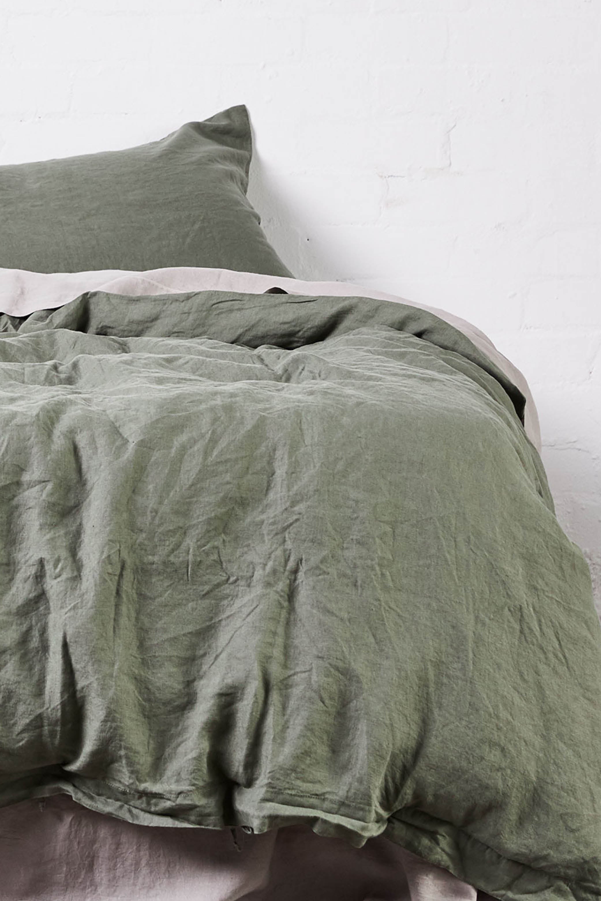 100% Linen Duvet Cover in Khaki
