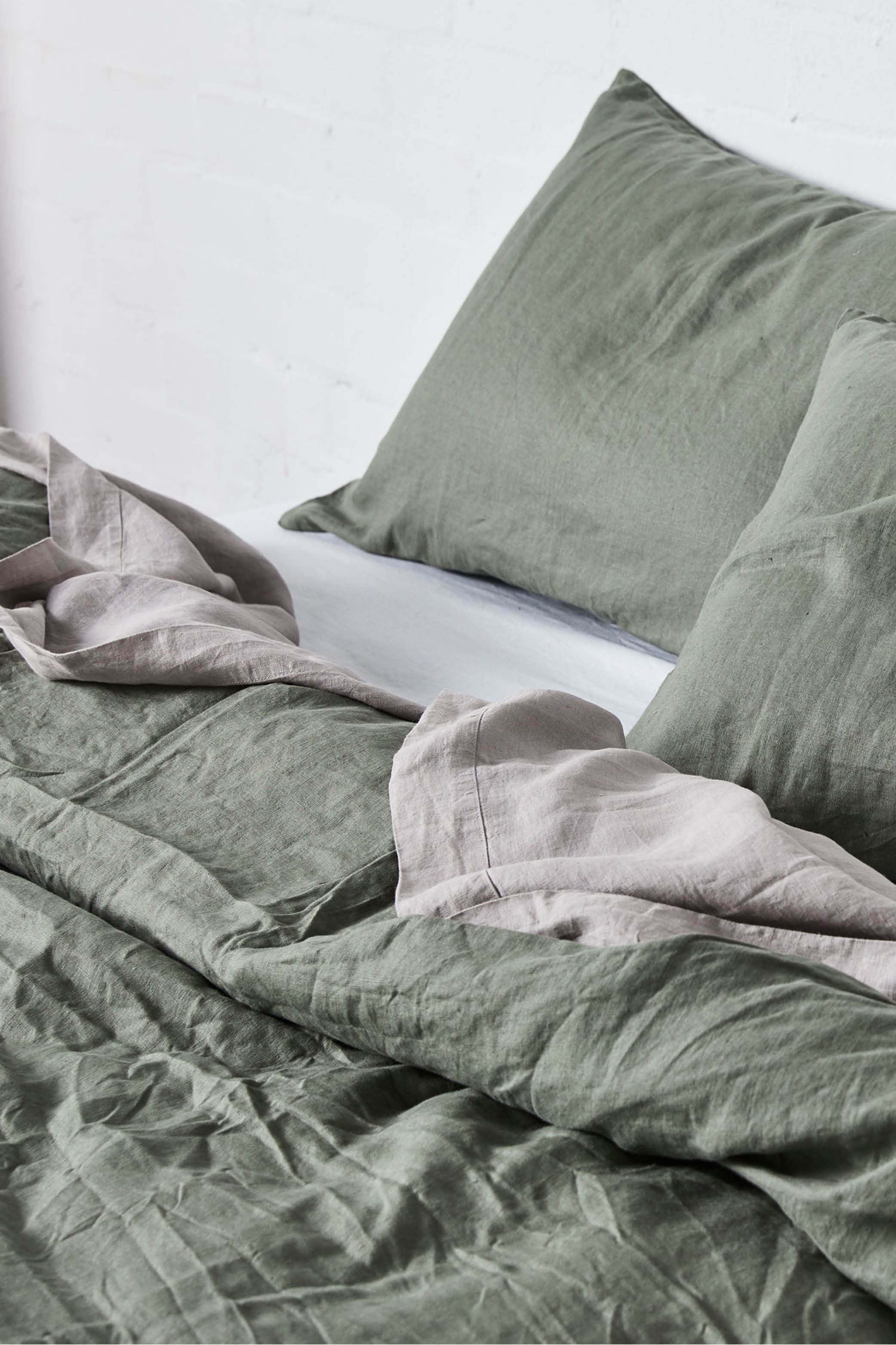 100% Linen Duvet Cover in Khaki