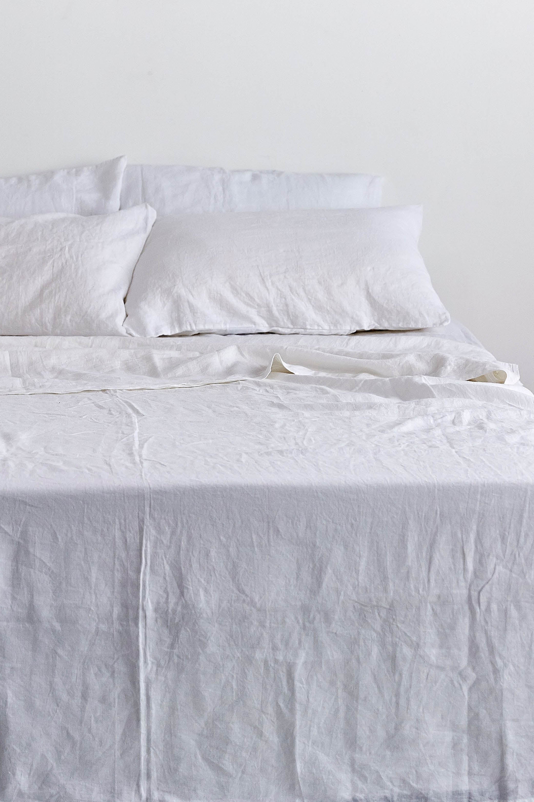 100% Linen Flat Sheet in White